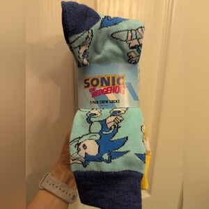 5 Pk Crew Socks - Sonic